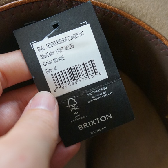 BRIXTON Sedona reserve cowboy hat Mojave NWT sz M - Picture 6 of 6